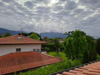 Mountain view from a house in Forte de Marmi, Italy. Taken with a phone camera.