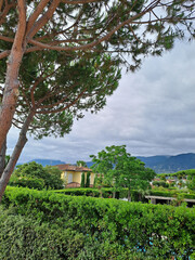 Mountain view from a house in Forte de Marmi, Italy. Taken with a phone camera.