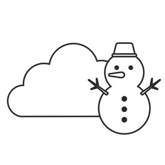 雪、冬、雪だるま天気のイラスト