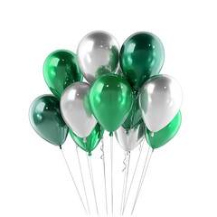 Birthday balloons isolated on transparent background. PNG , Set of
