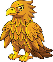Fierce cartoon golden eagle with sharp eyes and talons