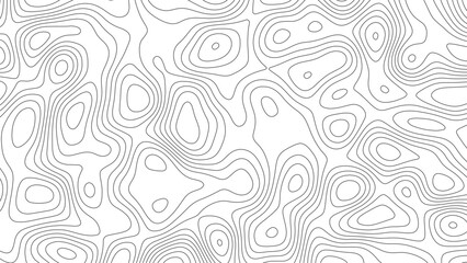 Obraz premium Grayscale contour line abstract seamless topographic map pattern minimal terrain elevation wavy background geographic design texture illustration
