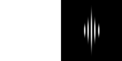 White vertical wave shape on left transparent and right black background
