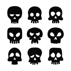 Skull Icon Set Vector Design.
