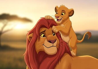 Simba plays with mufasa a touching moment the lion king