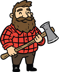 Obraz premium Vector illustration of lumberjack 