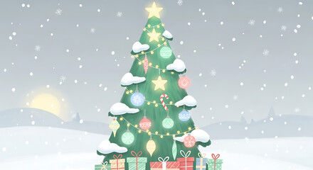 Obraz premium christmas tree illustration