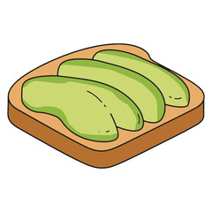 Delicious avocado toast illustration, a healthy and vibrant breakfast option for a nutritious start to the day