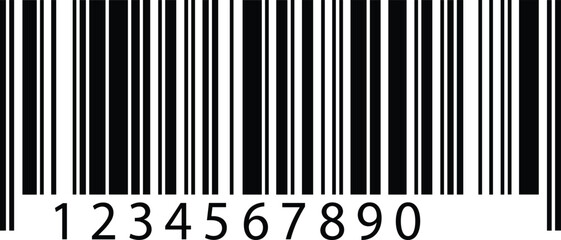 Barcode illustration, product ID, retail label, inventory tag, black lines, numeric code, scan, tracking, commerce, packaging, isolated, white background, identification, logistics, data