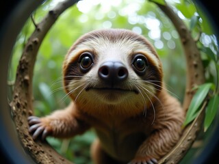 Fototapeta premium close up of a baby sloth