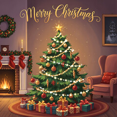 christmas tree illustration