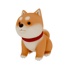 dog with a red bow