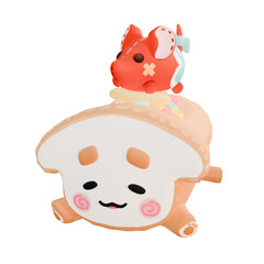 cute 3D bread with brown color