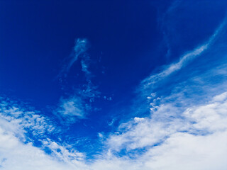 Cinematic drone hyperlapse of large clouds drifting across the sky, creating a dynamic time-lapse effect. Perfect for themes of weather, atmosphere, climate, and inspiration