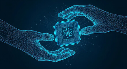 abstract blue background with computer