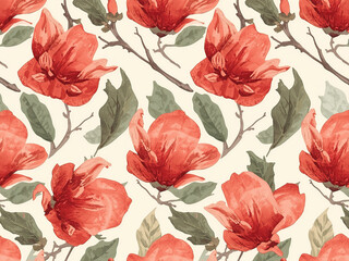 seamless pattern with poppies