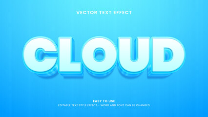editable text effect cloud 3d style premium vector