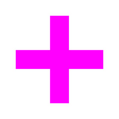 Pink Plus Symbol On Isolated Background. Pink Cross, Plus Icon.