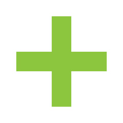 Green Plus Icon PNG. Green Cross, Plus Symbol Medical First Aid Sign Logo.