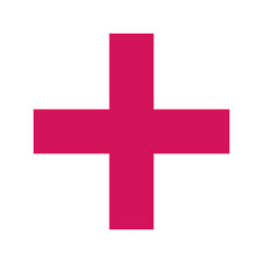 Pink Plus Icon. Pink Plus Cross Symbol, Medical First Aid Pharmacy Logo, Sign PNG.