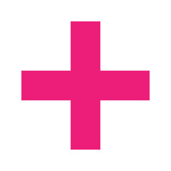 Pink Plus Icon. Pink Plus Cross Symbol, Medical First Aid Pharmacy Logo, Sign PNG.