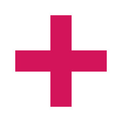 Pink Plus Icon. Pink Plus Cross Symbol, Medical First Aid Pharmacy Logo, Sign PNG.