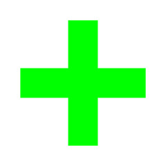 Green Plus Icon PNG. Green Cross, Plus Symbol Medical First Aid Sign Logo.