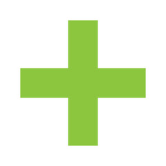 Green Plus Icon PNG. Green Cross, Plus Symbol Medical First Aid Sign Logo.