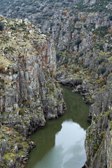 Douro canyon between Spain and portugal in the Sao Joao das Arribas lookout. Arribes del Duero Natural Park in Spain and Douro Internacional Natural Park in Portugal.