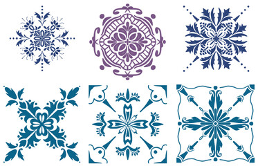 Six Ornamental Tile Set