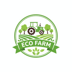 Fototapeta premium Modern Farming Logo – Vector Symbol of Agriculture and Organic Growth