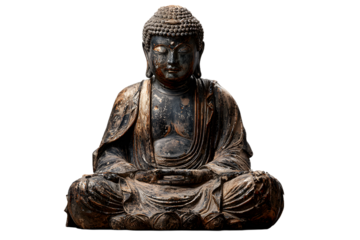 Buddha statue isolated on transparent background. PNG,