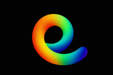 Sunset neon loop — yellow orange ribbon swirl on black