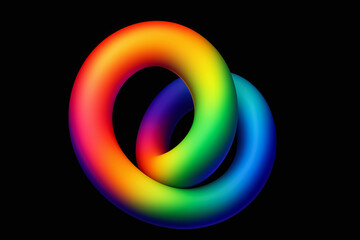 Compact rainbow torus — glossy gradient ring on black