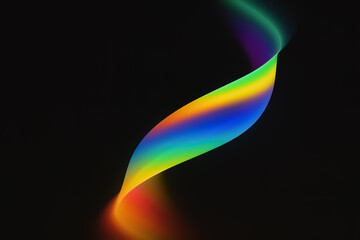 Color ribbon flare — blue yellow swoosh on dark