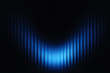 Deep blue U-shape glow — soft rim-lit valley