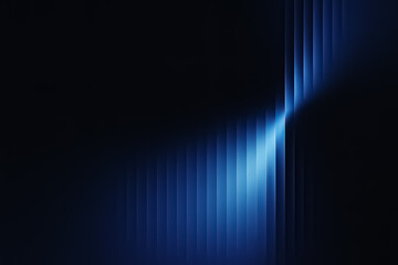 Cyan beam bend — curved light streak on black