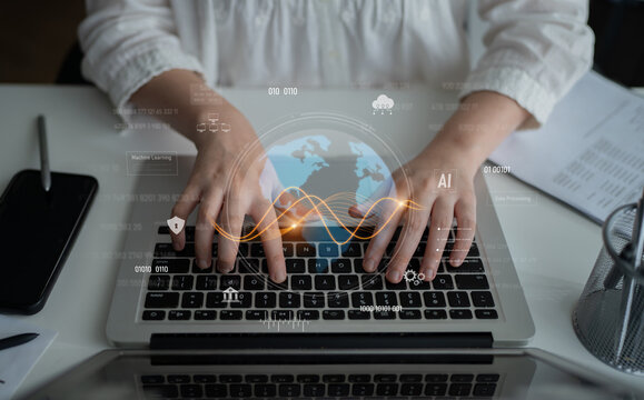 Global AI and data processing system enhances data, AI, and processing efficiency through digital network and global integration of intelligent technology Latch