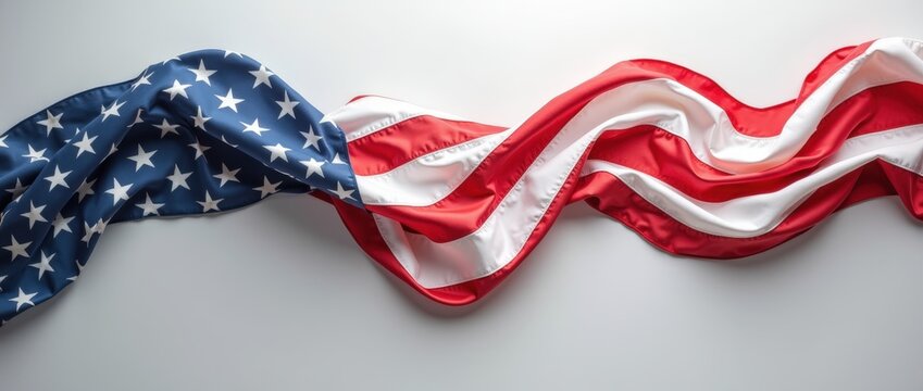 American flag draped on soft gray background, vibrant colors enhanced; bold sans-serif "NOV. 11 VETERANS DAY HONORING ALL WHO SERVED" text overlay