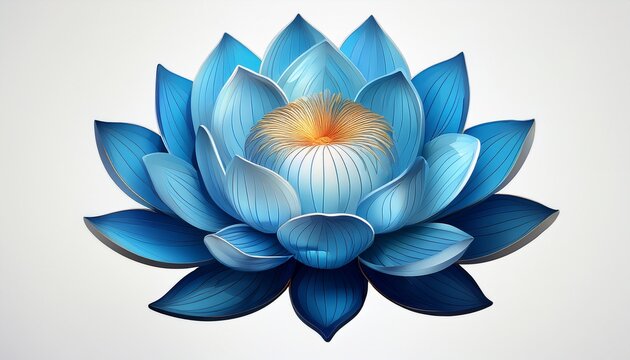 blue lotus flower isolated on a white background in format