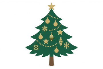 Christmas tree decorating celebrations, featuring festive ornament, snowflakes, stars, holiday season concept