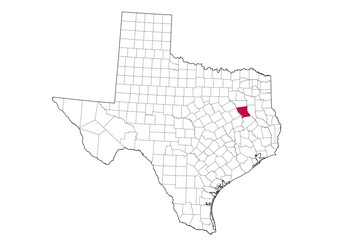 Location Of Anderson County in Texas Map, USA