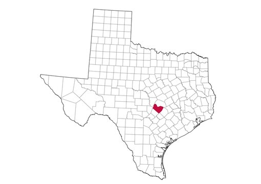 ocation Of Travis County in Texas Map, USA