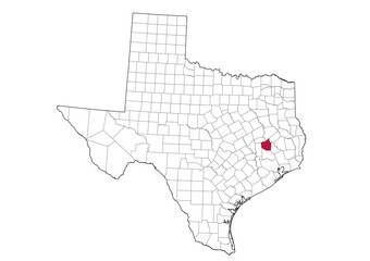 Obraz premium Location Of Walker County in Texas Map, USA