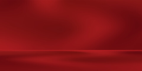 Wall interior background, studio and backdrops show products.with shadow from window color Red background for text insertion and presentation product.eps 10