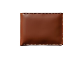 Brown Leather Wallet on Black Background