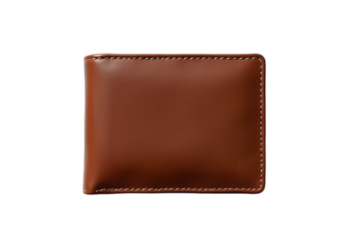 Brown Leather Wallet on Black Background