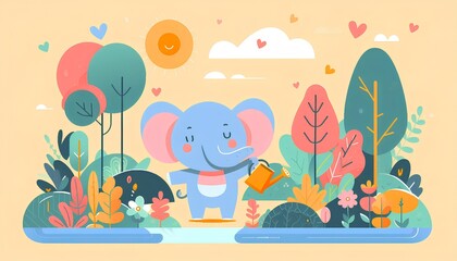 cute elephant animal illustration