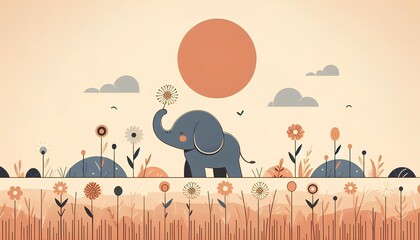 cute elephant animal illustration