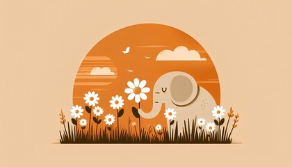 cute elephant animal illustration